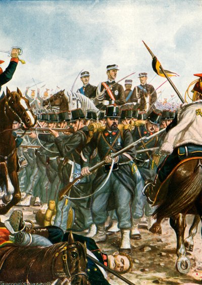 El Príncipe Umberto en la batalla de Villafranca, 1866 de Tancredi Scarpelli